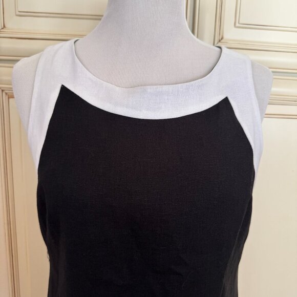 J. Howard Women's Black and White Sleeveless Fit and Flare Dress - Sz 10 - Picture 3 of 9